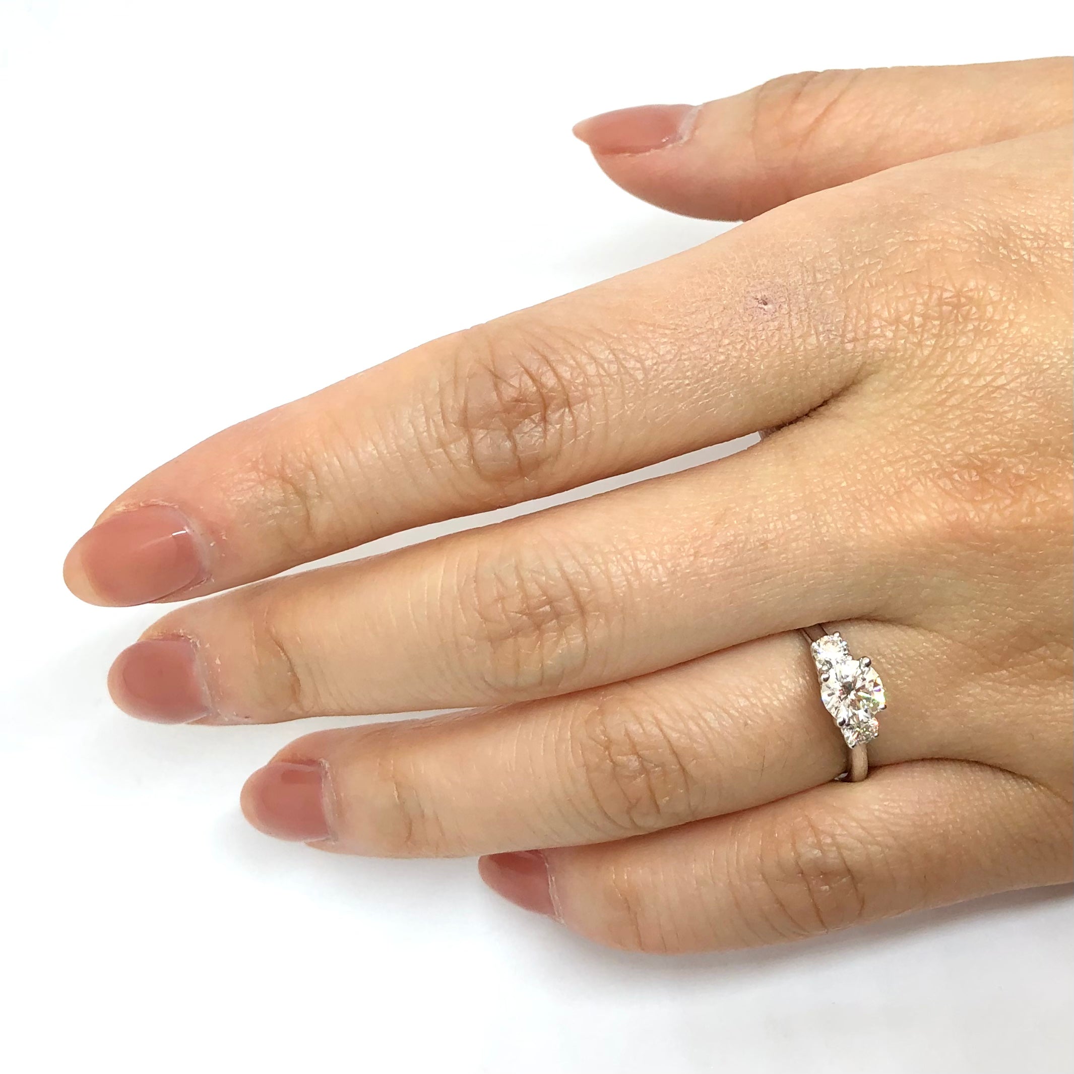 De Beers Forevermark Three Stone Diamond Engagement Ring
