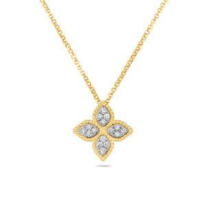 Roberto Coin 18KYW Princess Flower Necklace