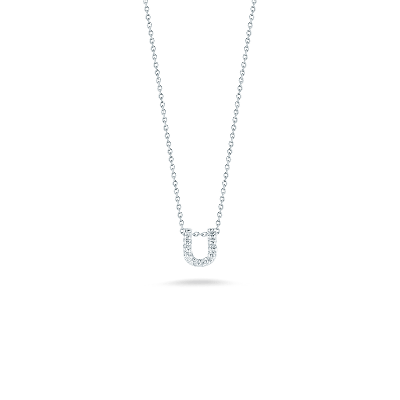 Roberto Coin 18K Diamond Love Letter Necklace "U"