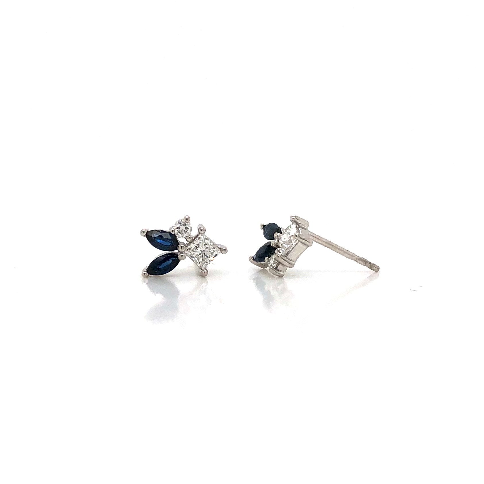 14KW Sapphire & Diamond Earrings