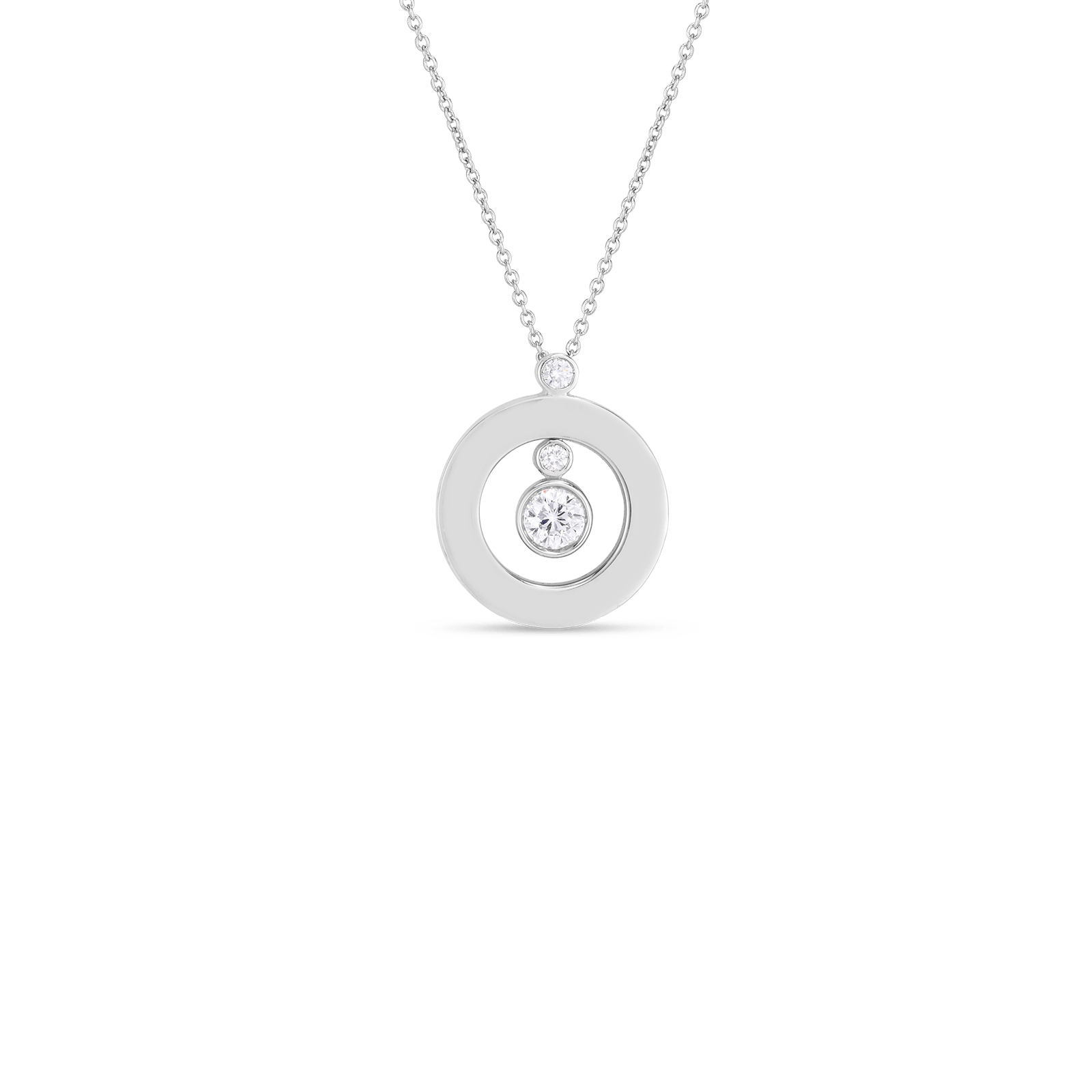 Roberto Coin 18KW Mini O Necklace