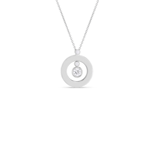 Roberto Coin 18KW Mini O Diamond Necklace