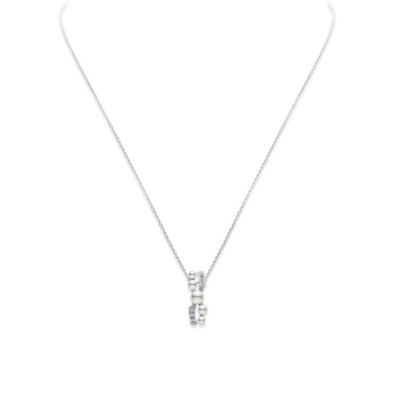 Mikimoto 18KW Akoya Pearl and Diamond Necklace