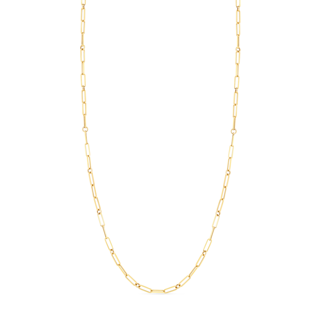 Roberto Coin 18KY Designer Gold Paperclip Chain | 34