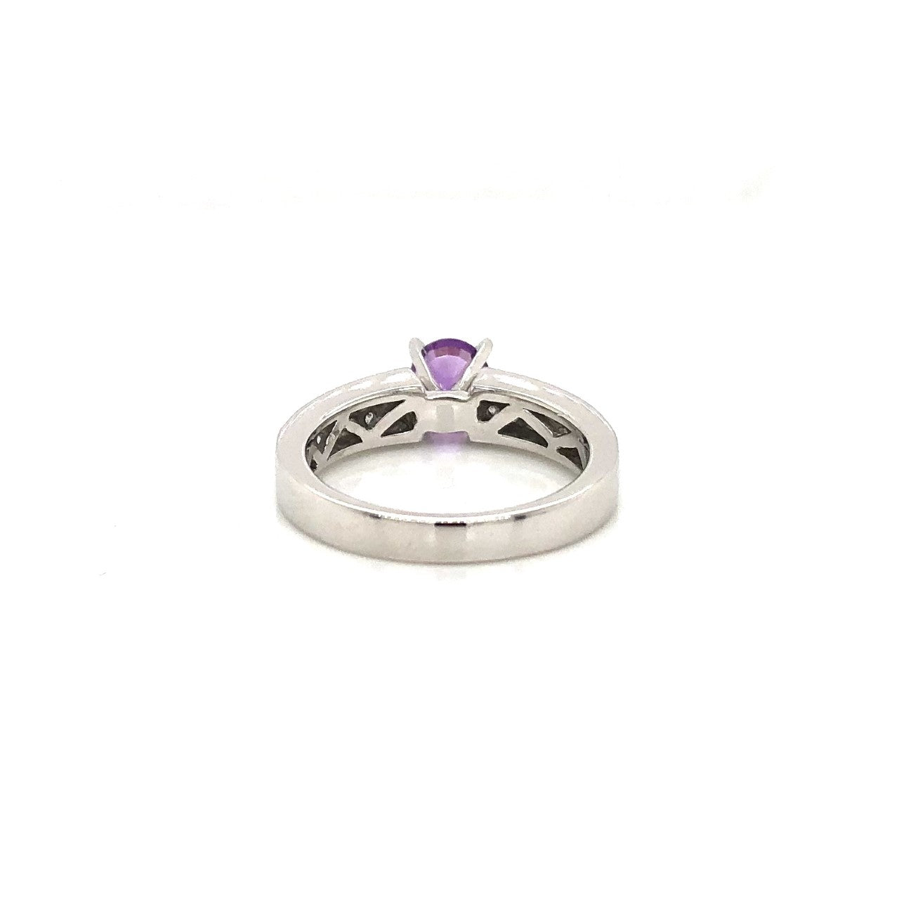 14K White Gold Ladies Purple Sapphire Ring