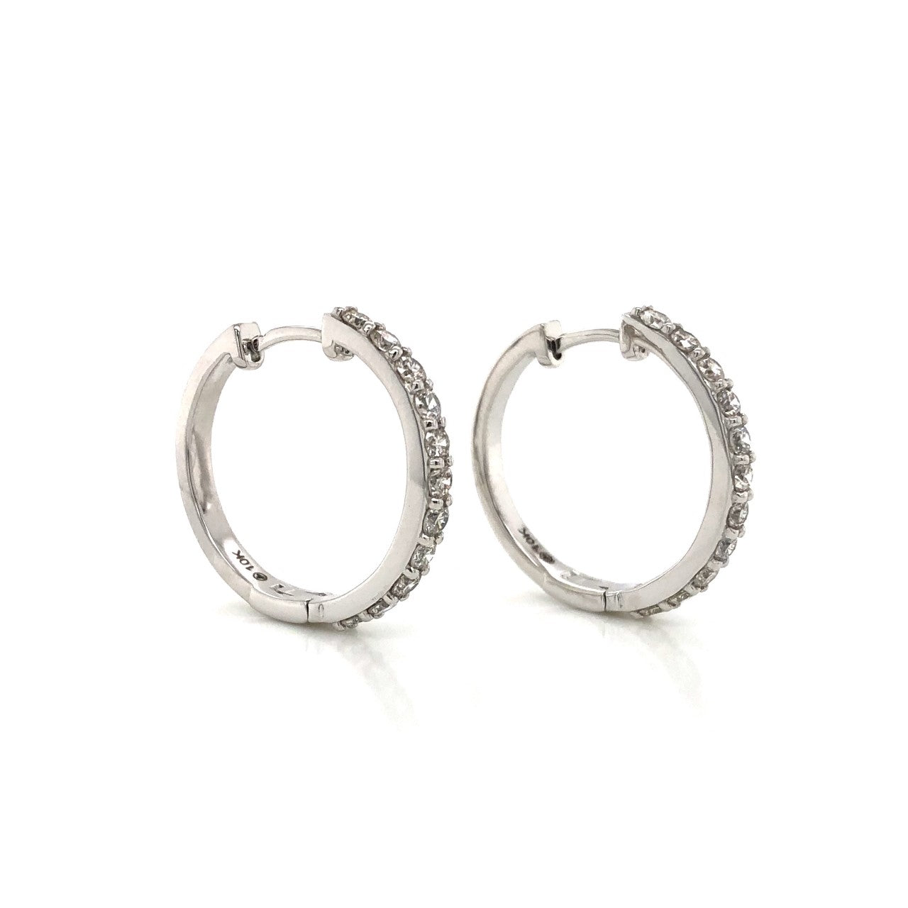 10KW Diamond Hoop Earrings 1ctw