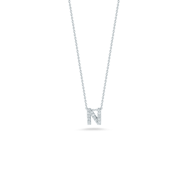 Roberto Coin 18K Diamond Love Letter Necklace "N"