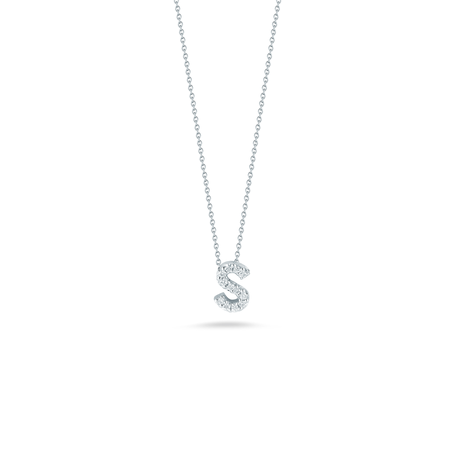 Roberto Coin 18K Diamond Love Letter Necklace "S"