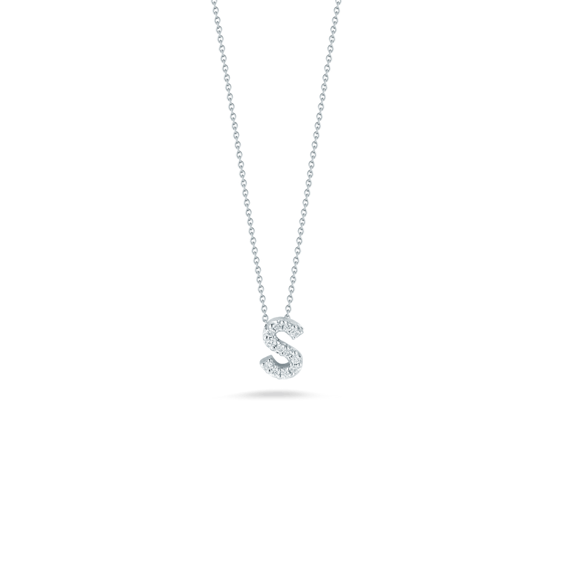 Roberto Coin 18K Diamond Love Letter Necklace "S"