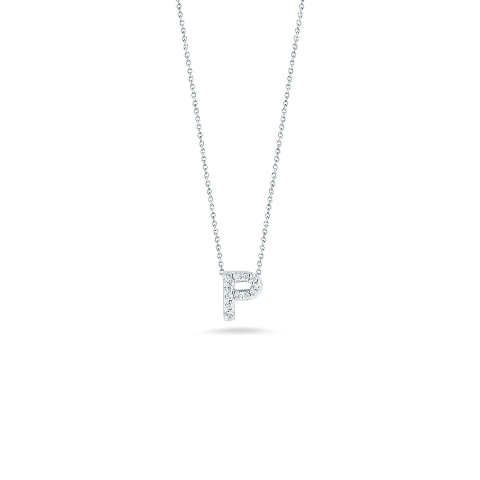 Roberto Coin 18K Diamond Love Letter Necklace "P"