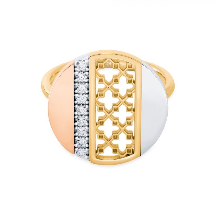 Birks Dare to Dream Tri-Gold Diamond Circle Ring