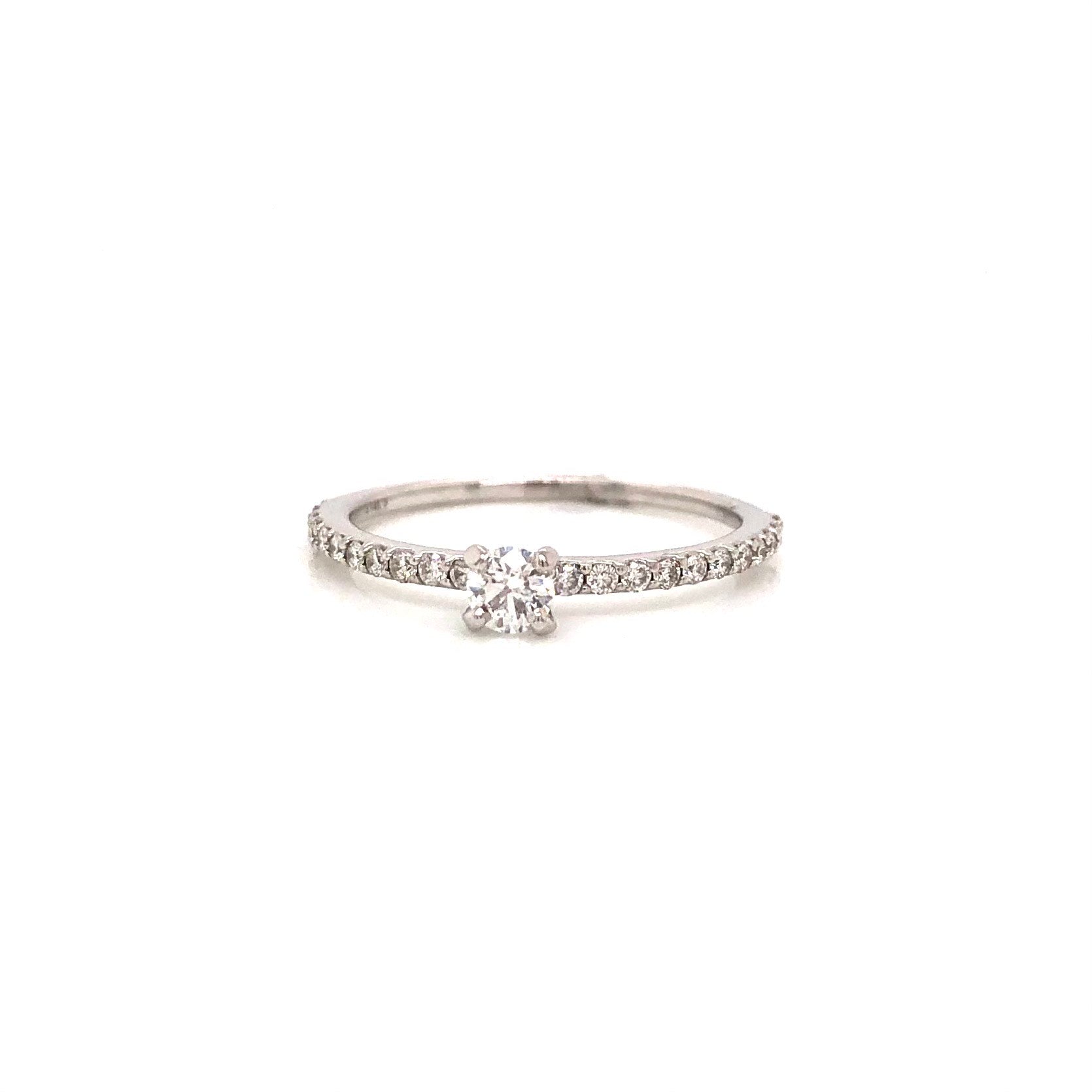 14K White Gold 0.15ct Diamond Engagement Ring