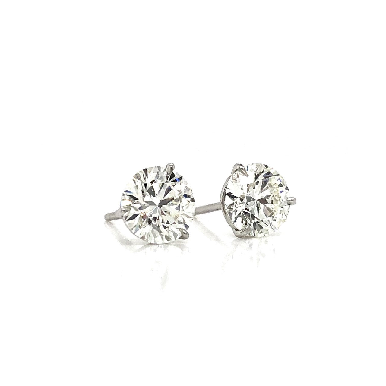 Platinum Diamond Stud Earrings 3.01ctw