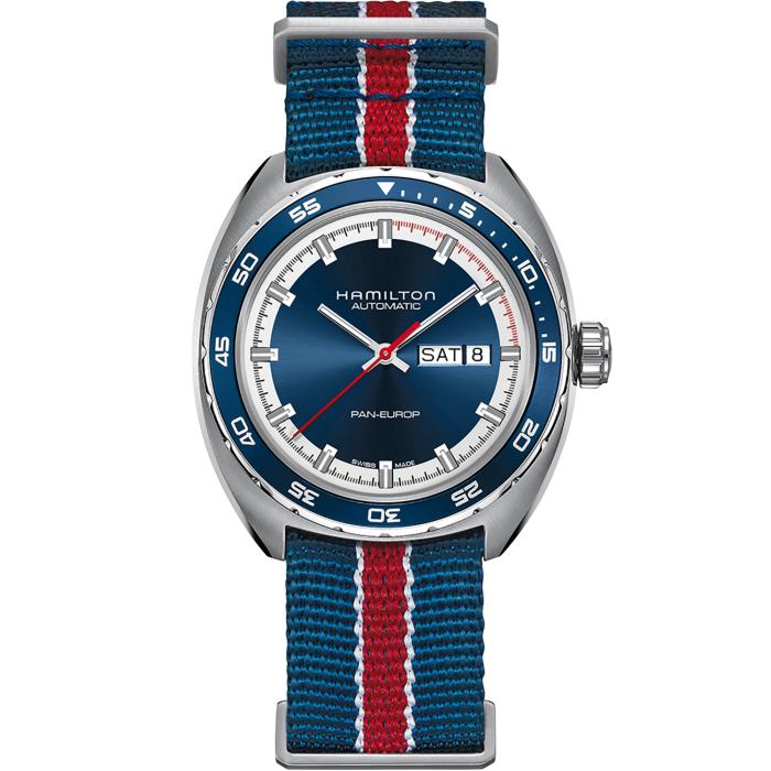Hamilton American Classic Pan Europ Day Date Auto, model #H35405741, at IJL Since 1937