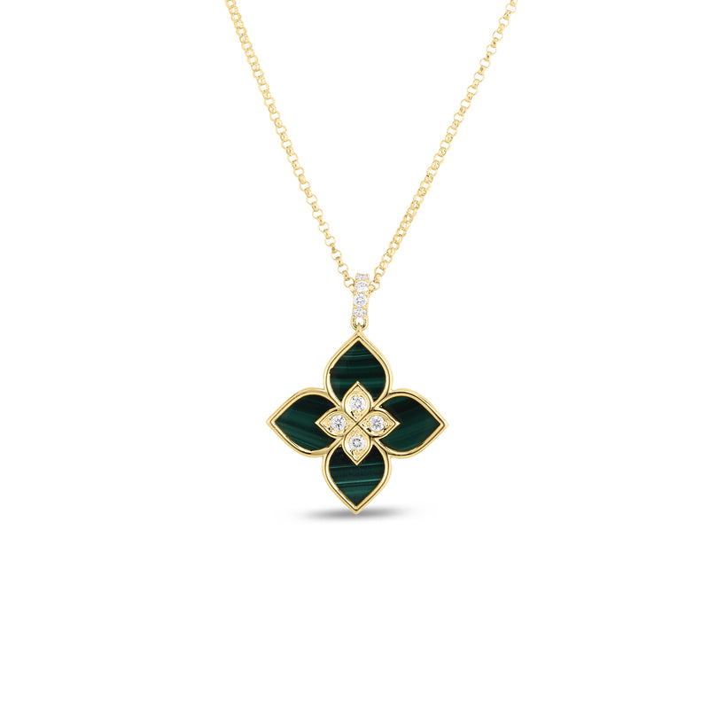 Roberto Coin 18K Princess Flower Malachite Necklace