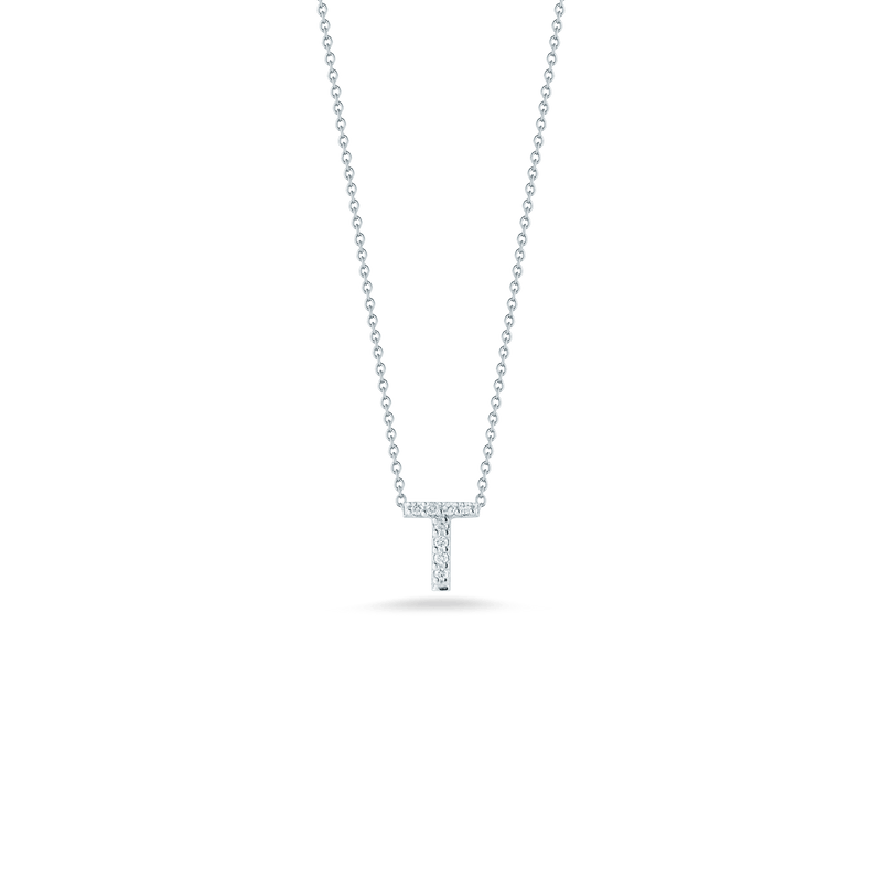 Roberto Coin 18K Diamond Love Letter Necklace "T"