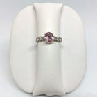 Peach Sapphire and Diamond Ring in 14K White Gold