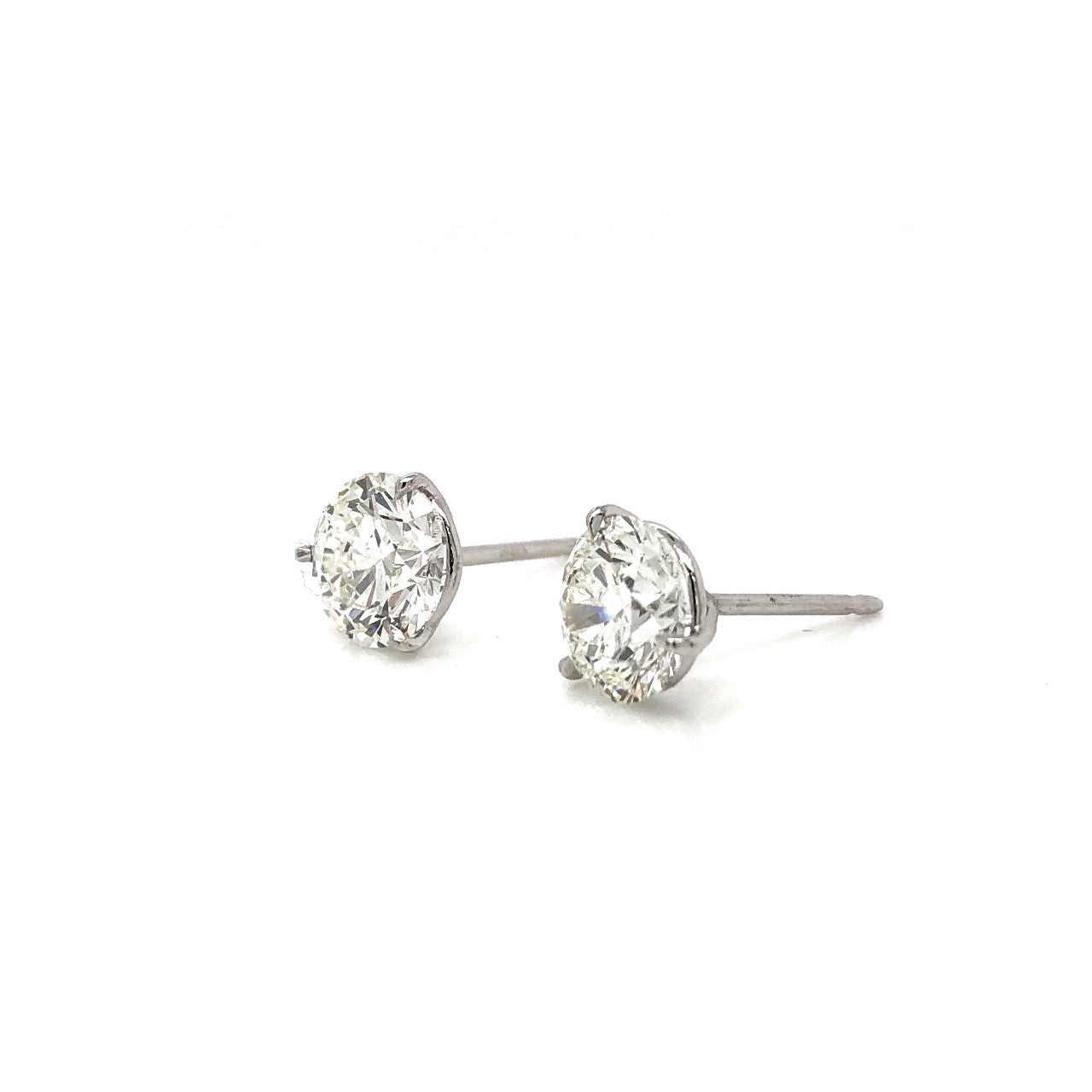 Platinum Diamond Stud Earrings 3.01ctw