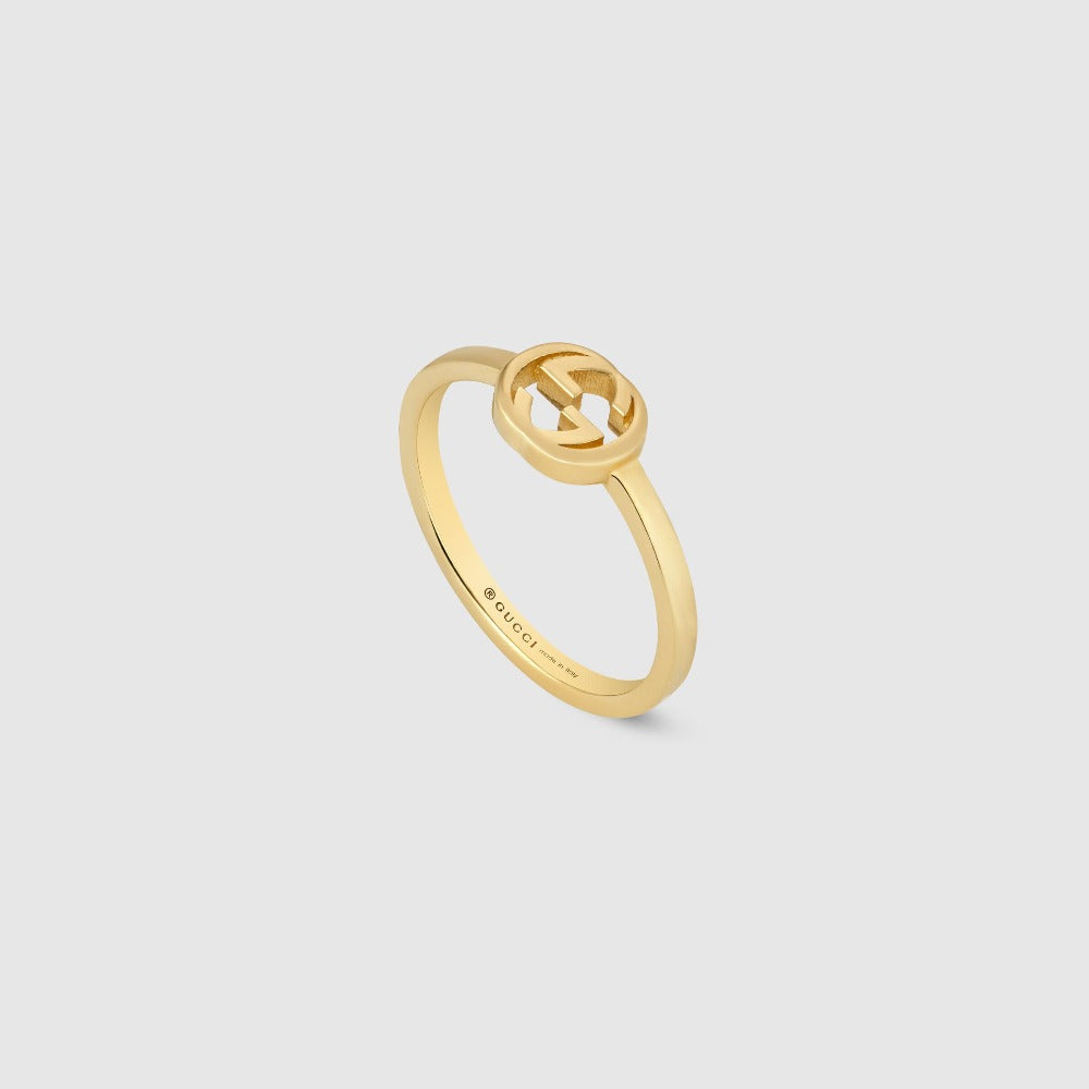 Gucci 18K Yellow Interlocking G Ring