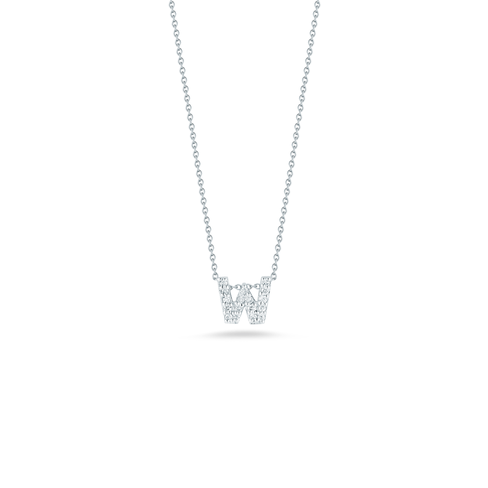 Roberto Coin Diamond Love Letter Necklace "W"