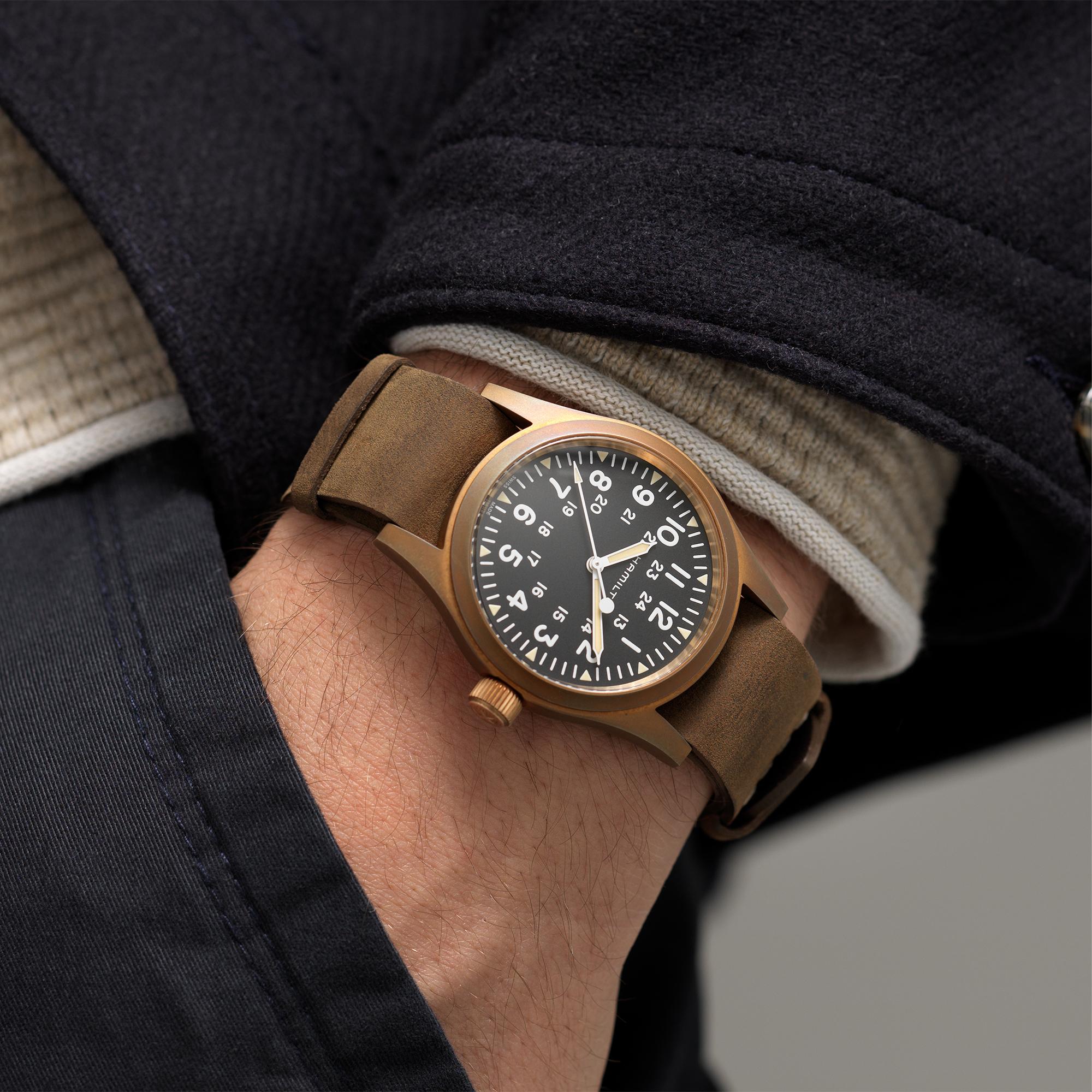 Hamilton Khaki Field Bronze Mechanical, model #H69459530, at IJL Since 1937