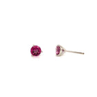 10KW Pink Coated Topaz Stud Earrings