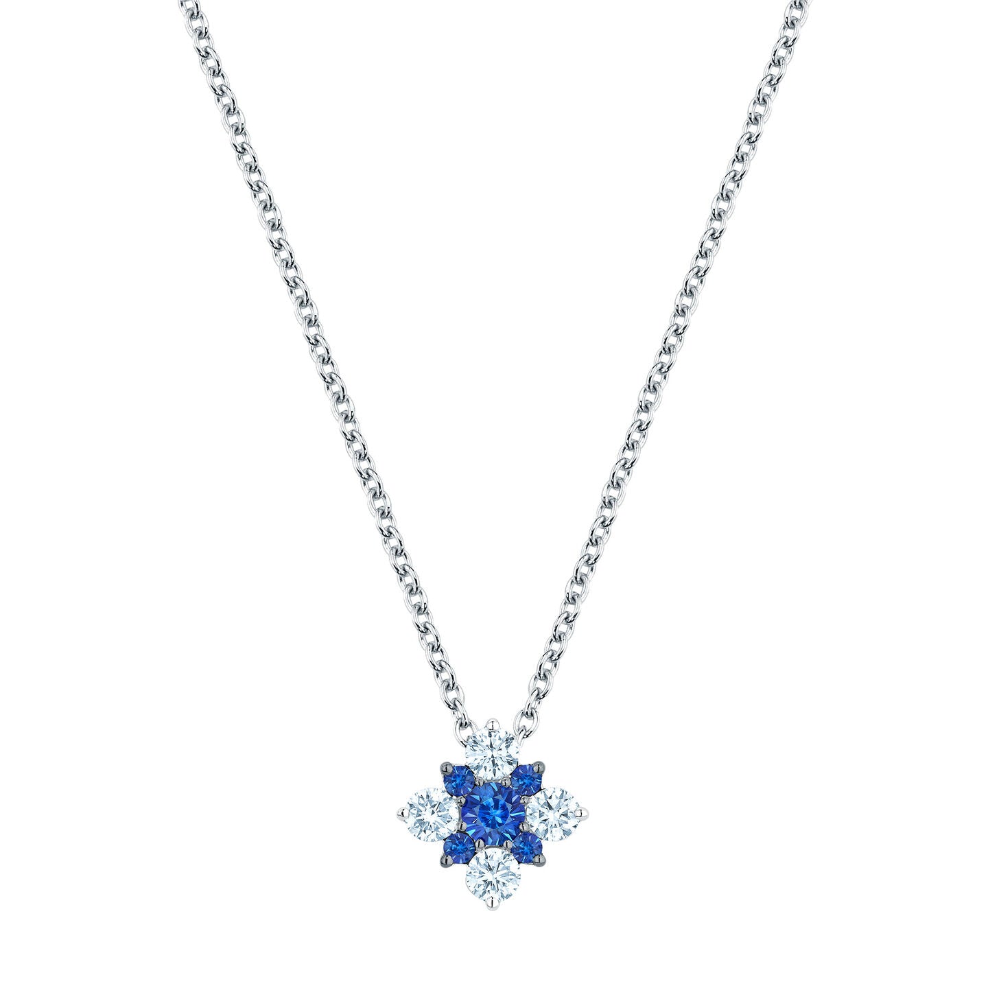 Birks Snowflake 18KW Sapphire and Diamond Necklace
