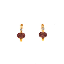 14K Yellow Gold Cognac Zircon Earrings