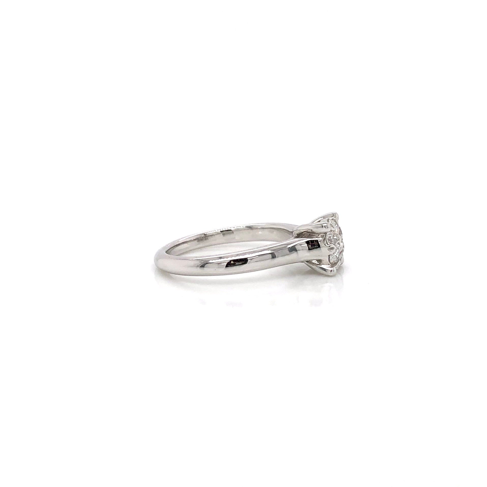 14K White Gold 0.33ct Multi Diamond Invisible Set Solitaire Style Ring