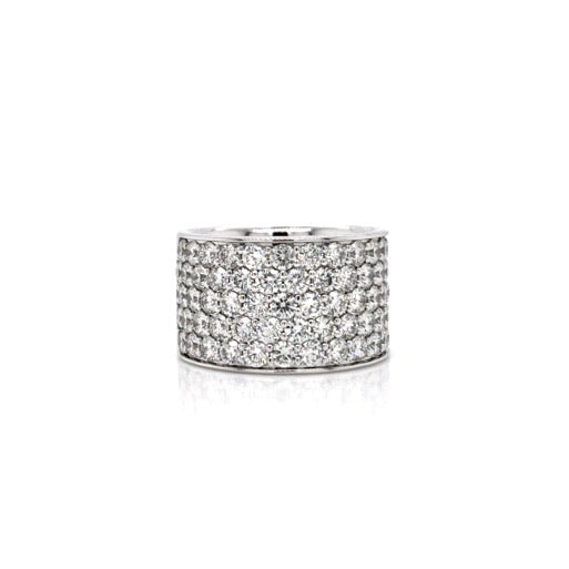 18K White Gold and Diamond Wide Ring