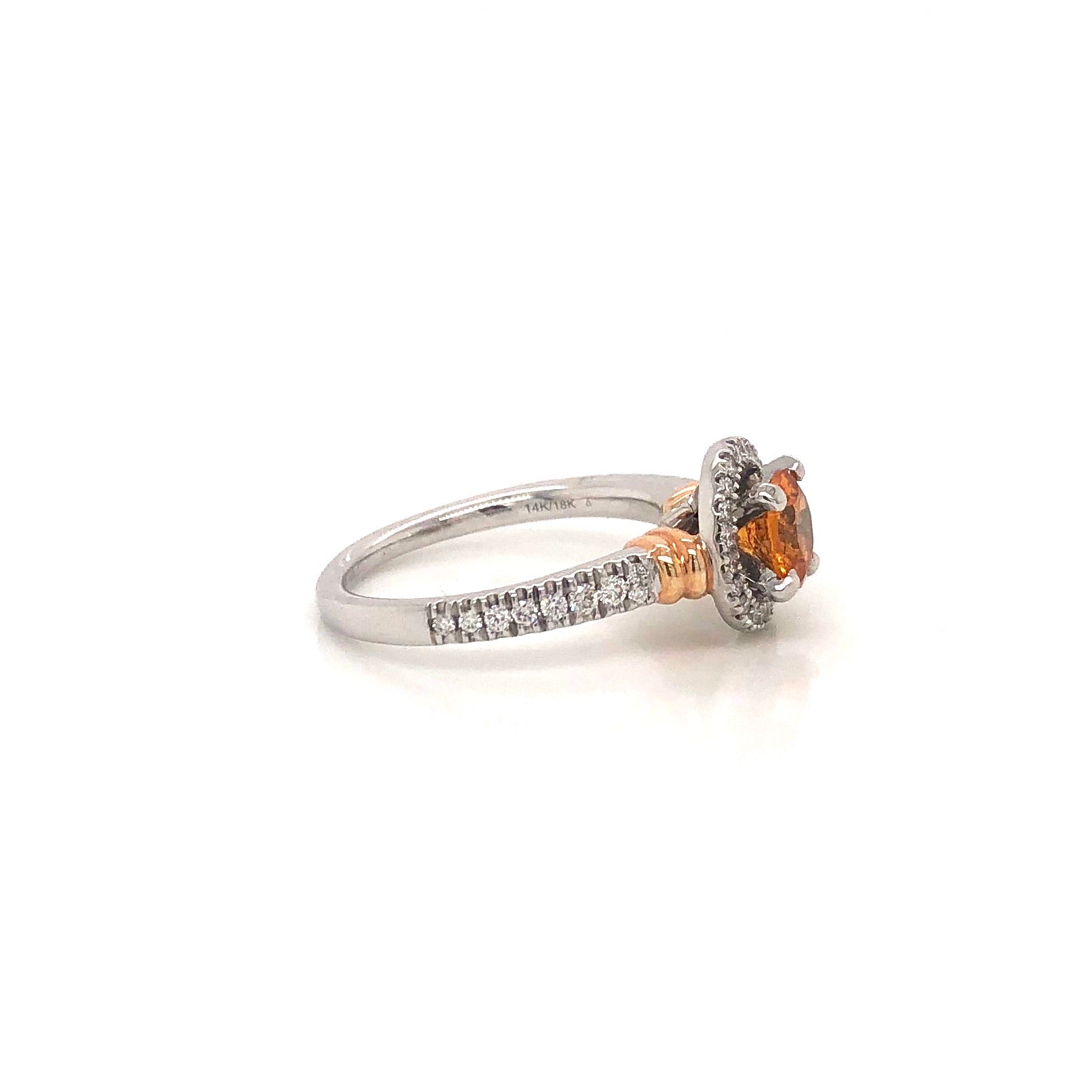 White Gold and Spessartite Garnet Ring