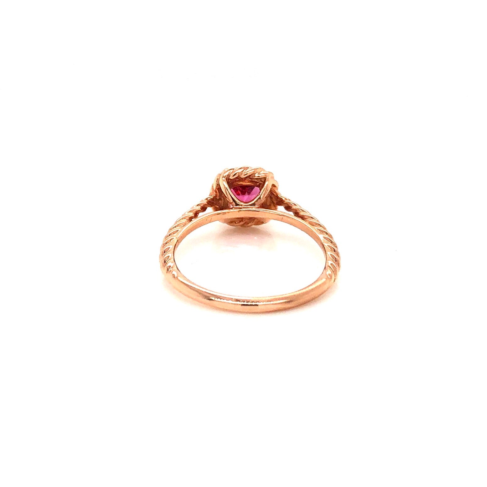 Rose Gold Cushion Cut Pink Spinel Ring