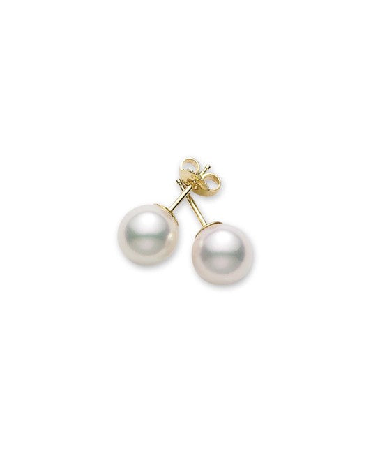 Mikimoto 6-6.5MM (A) Akoya Stud Earrings in Yellow Gold