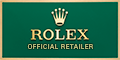 Rolex logo plaque in green. Official retailer.